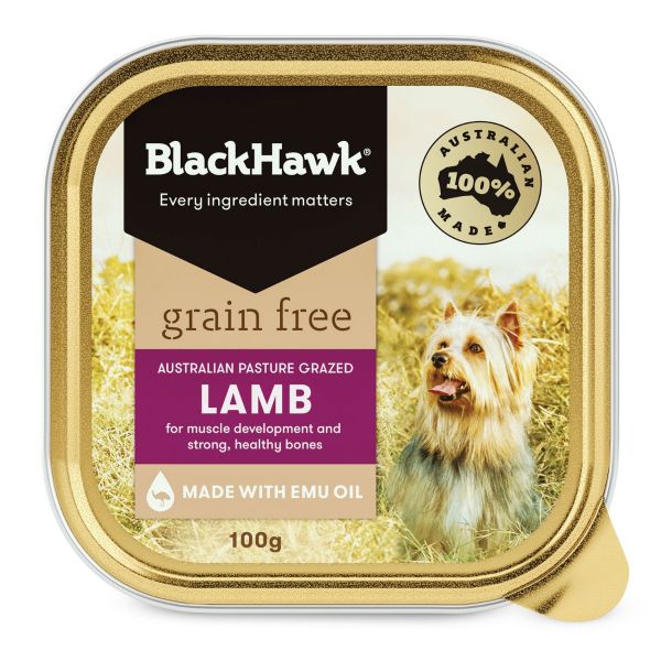 BLACK HAWK DOG GRAIN FREE LAMB 100G 9S