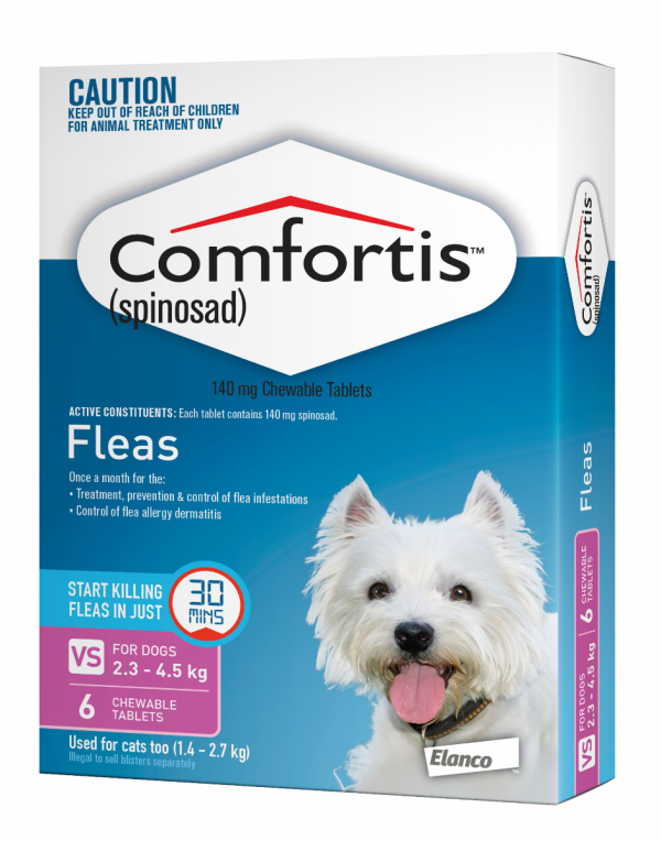 COMFORTIS DOG 140MG PINK 6'S