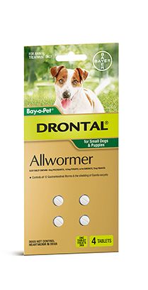 DRONTAL TABS DOG 3KG SML 4'S