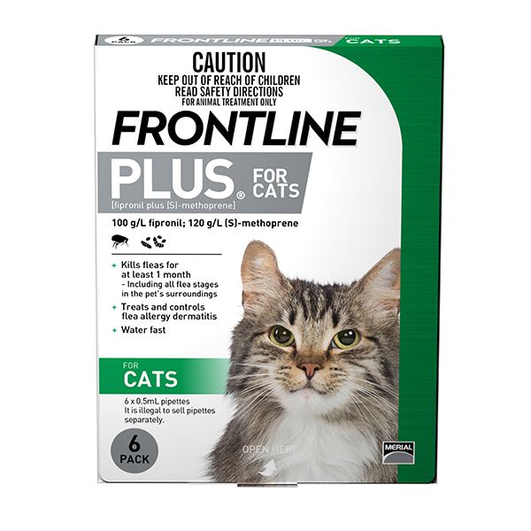 FRONTLINE PLUS CAT GREEN 6'S