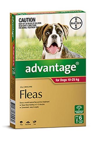 ADVANTAGE DOG 10-25KG RED 6'S