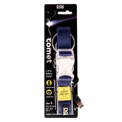 DGS LED COLLAR LGE NAVY