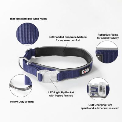 DGS LED COLLAR MED NAVY